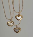 Cadena de Corazon con piedra blanca